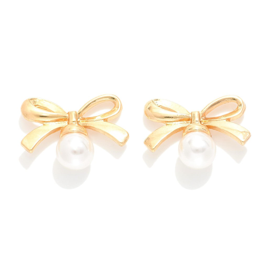 Pearl Bow Earrings