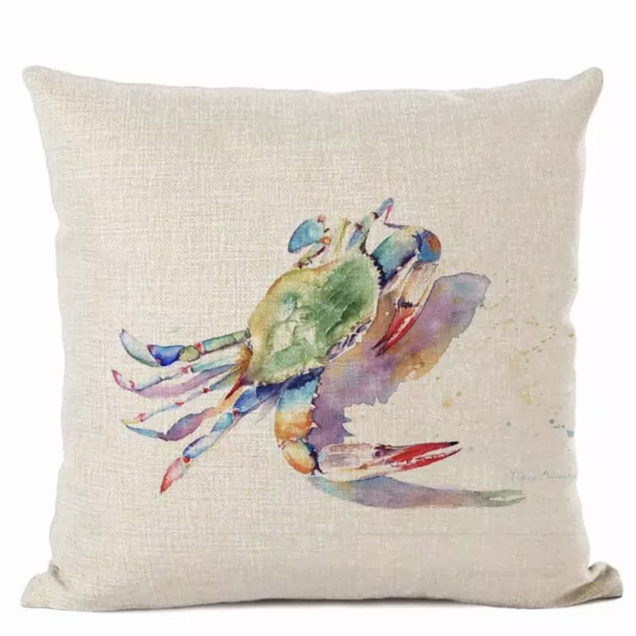 Canvas Crab Pillow