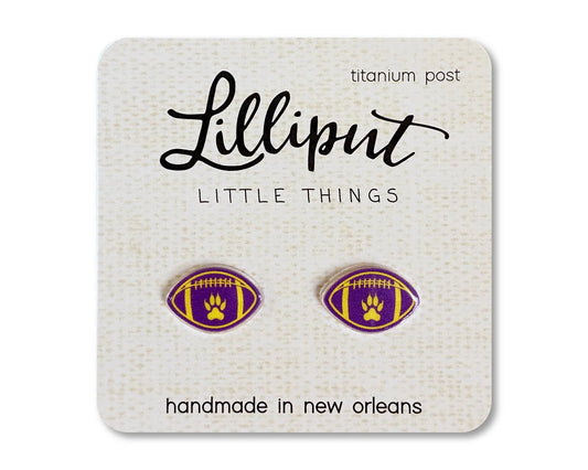 Tiger paw football earrings