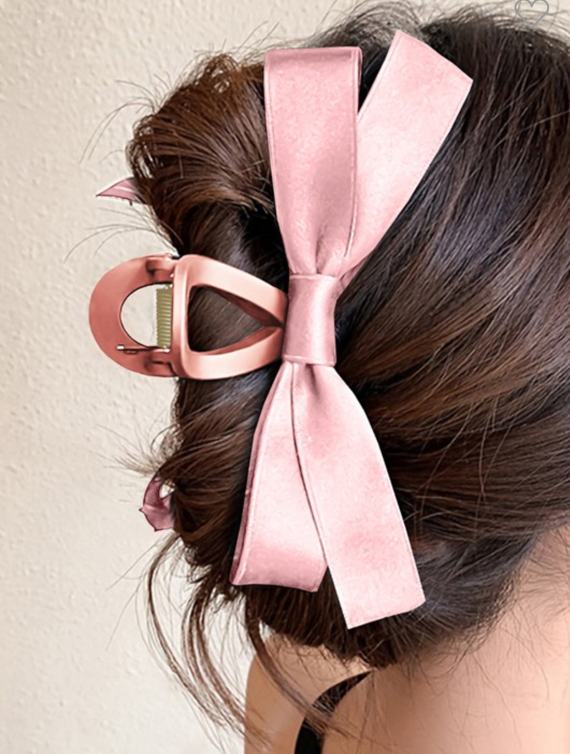 Pink ribbon hair clip
