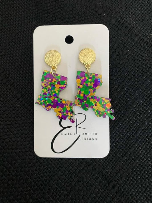 Mardi Gras LA Custom Earrings