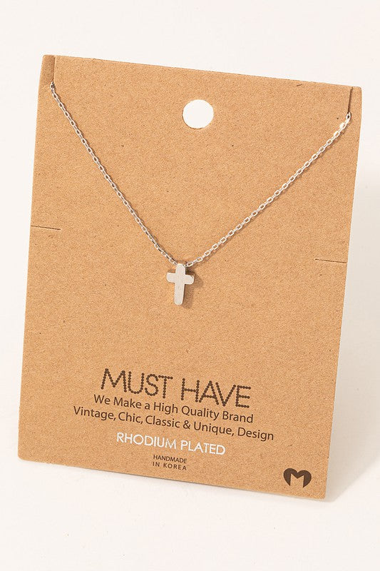 Small silver cross necklace