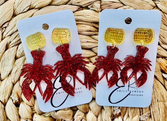 Crawfish Boil Custom Earrings